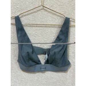 Skims Cotton Rib Plunge Bralette, Size 4X Green/Teal Adjustable Straps, Adj Band